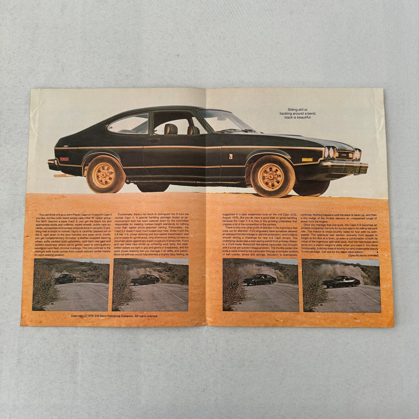 Mercury Capri II S Car Sales Brochure Catalog Car and Driver Road Test 1976