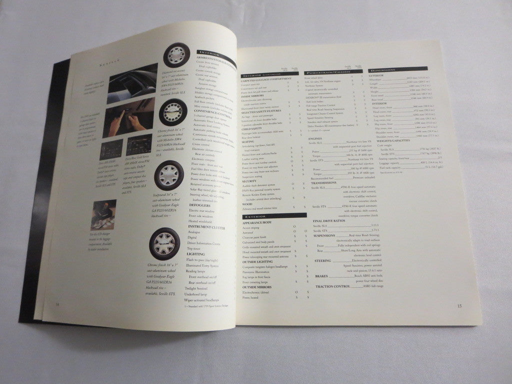 1995 Cadillac Sales Brochure Catalog Eldorado Seville STS Fleetwood +