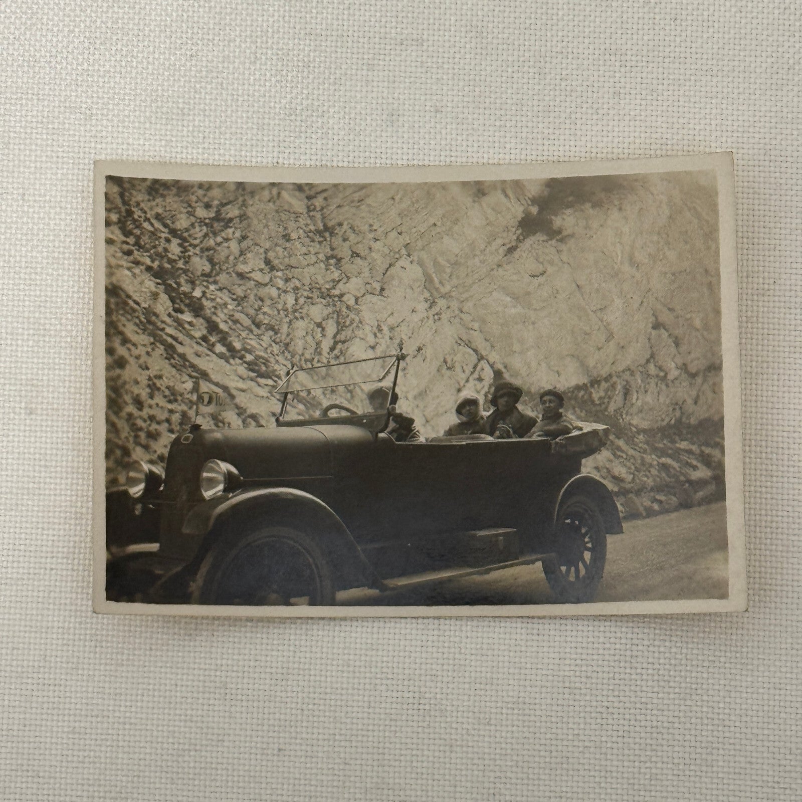 Vintage Photo Photograph Print People in Early Automobile Car Antique
