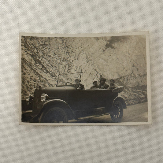 Vintage Photo Photograph Print People in Early Automobile Car Antique