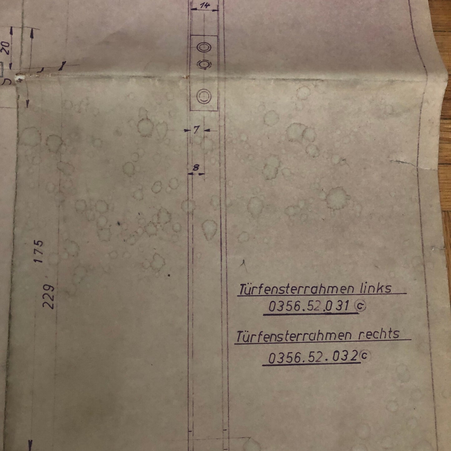 Vintage Porsche Reutter & Co Coachbuilder Factory Part Blueprint Document German
