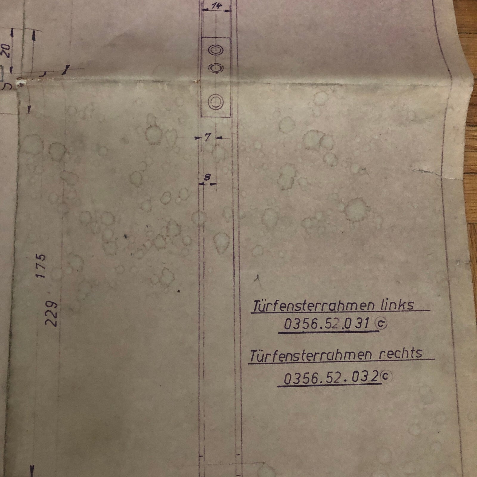 Vintage Porsche Reutter & Co Coachbuilder Factory Part Blueprint Document German