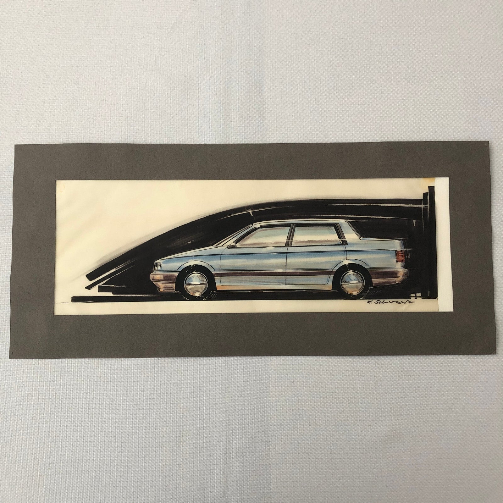 Volkswagen VW Concept Car Illustration Design Drawing Sketch Lot of 7 Passat ?