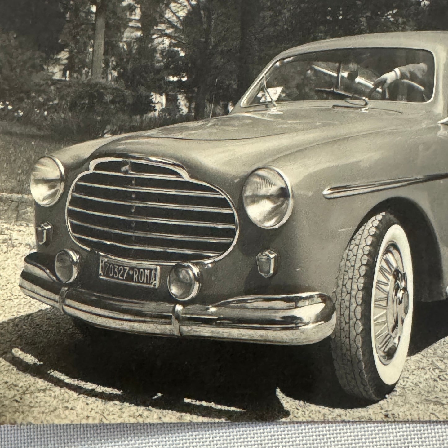 Woman with Beautiful Car Automobile Photo Photograph Italian Fiat 1100 Vignale