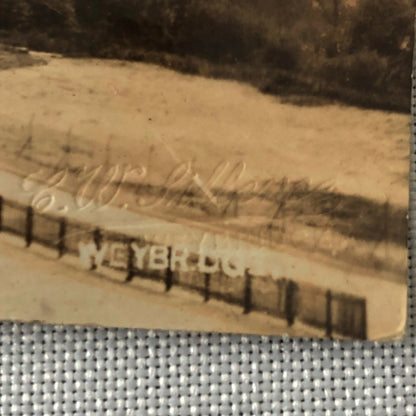 Antique RPPC Real Photo Postcard Brooklands Motor Course Racetrack Car Racing 