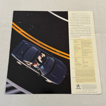 Acura NSX-T Car Sales Sheet Brochure Catalog Advertising Acura NSX T NSXT