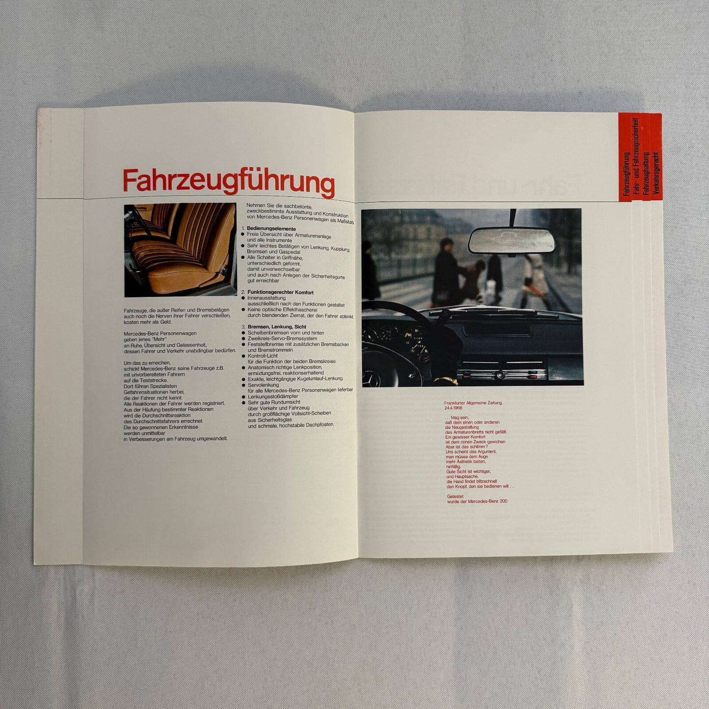 Vintage Mercedes Benz Sales Brochure Catalog 280 SL 300 SEL 600 230 250 GERMAN