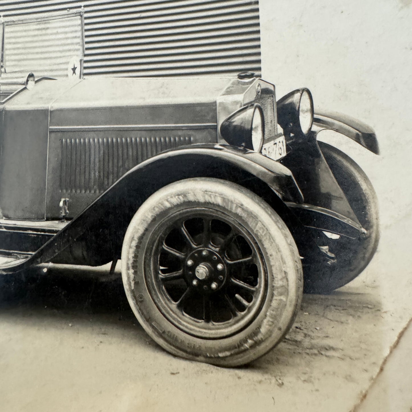 Vintage Italian Real Photo Postcard Post Card RPPC Man in Automobile Car Posted