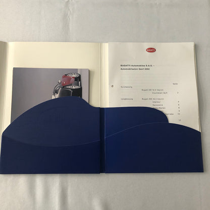 Bugatti Veyron Press Kit Brochure Photos 2002 German Text