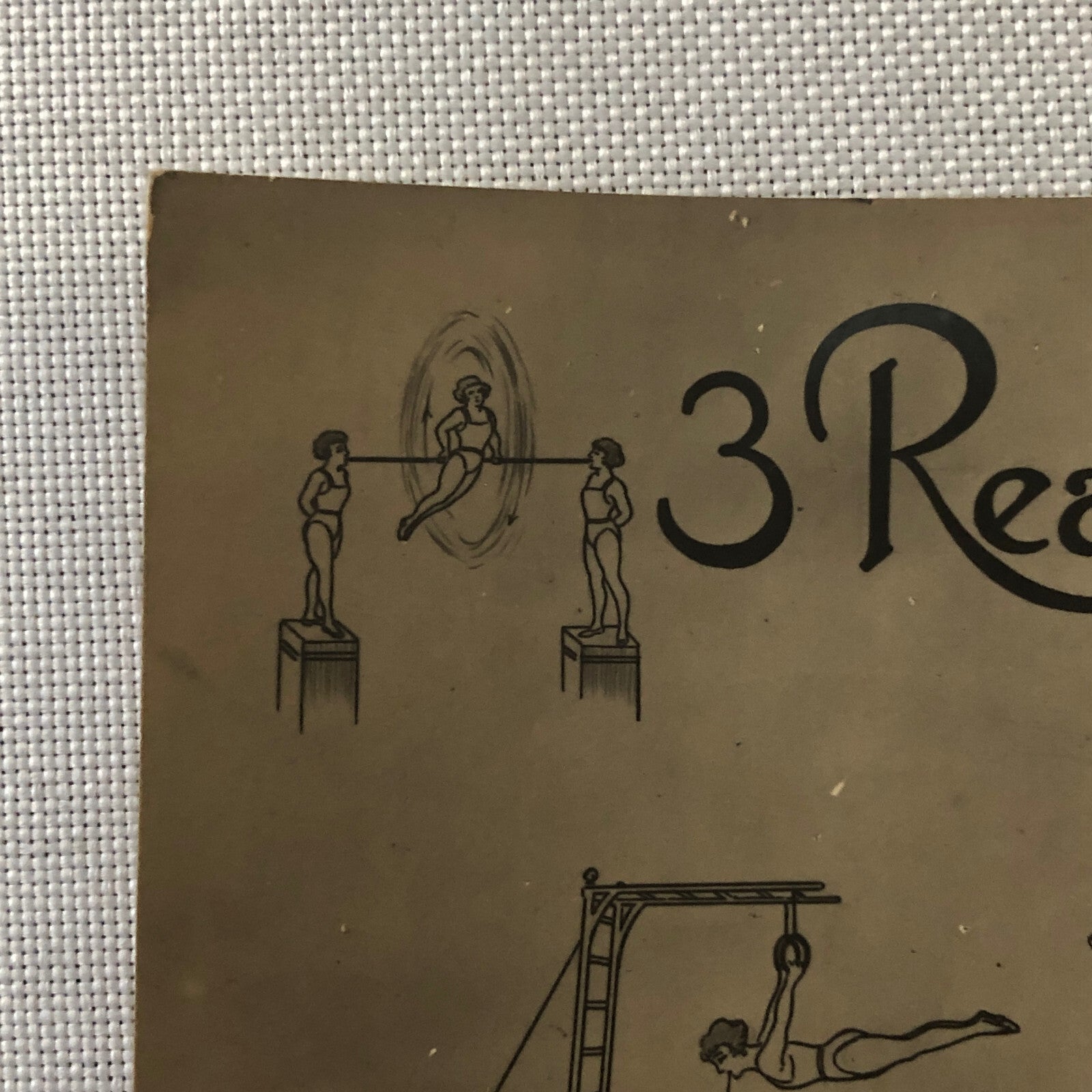 Circus Acrobat Act Postcard Post Card 3 Reading Sisters