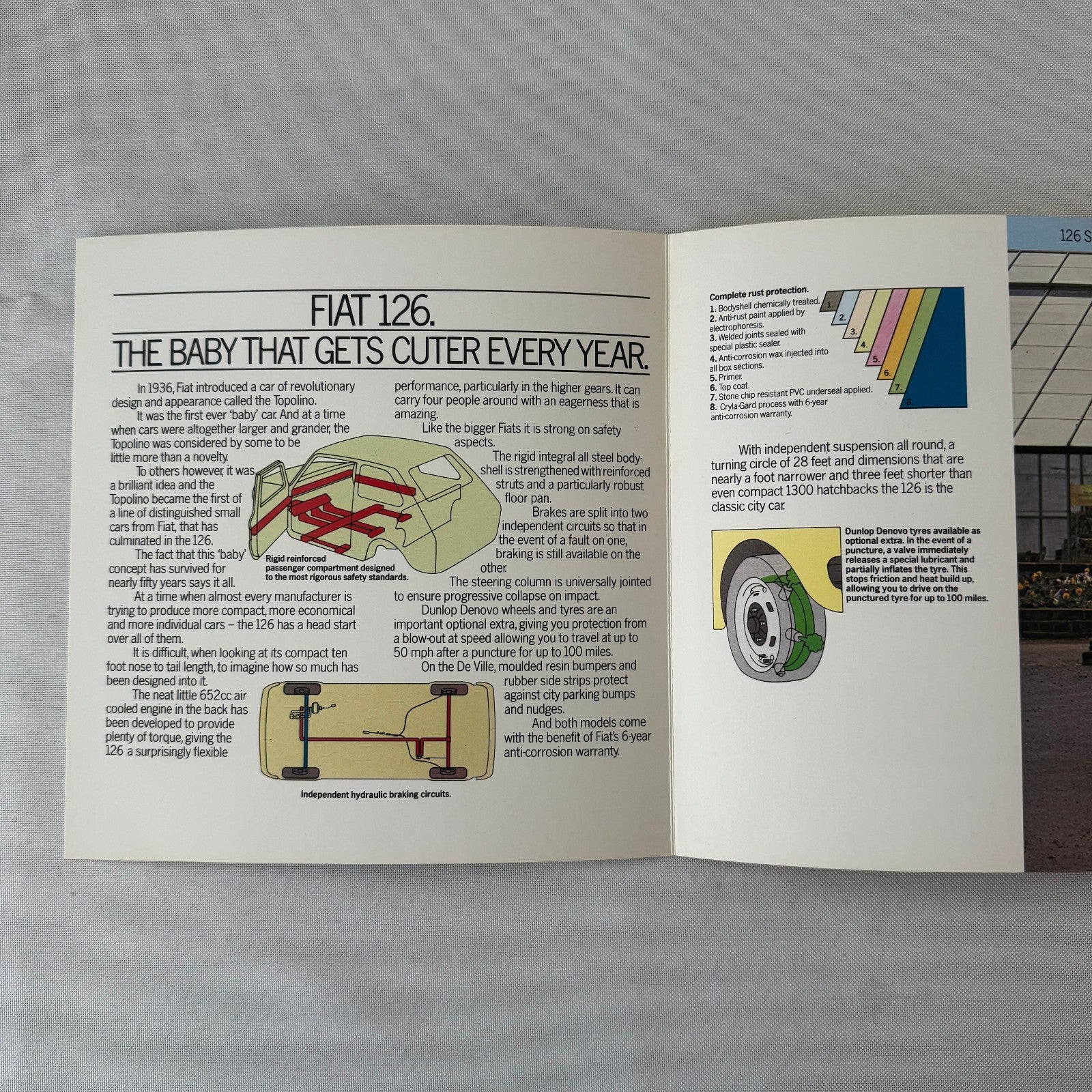 Fiat 126 Saloon and Fiat 126 DeVille Car Sales Brochure Catalog Vintage UK