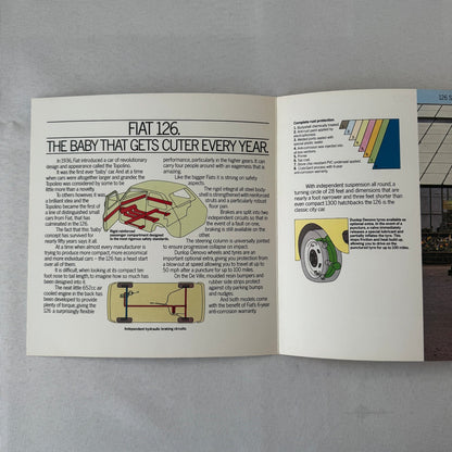 Fiat 126 Saloon and Fiat 126 DeVille Car Sales Brochure Catalog Vintage UK