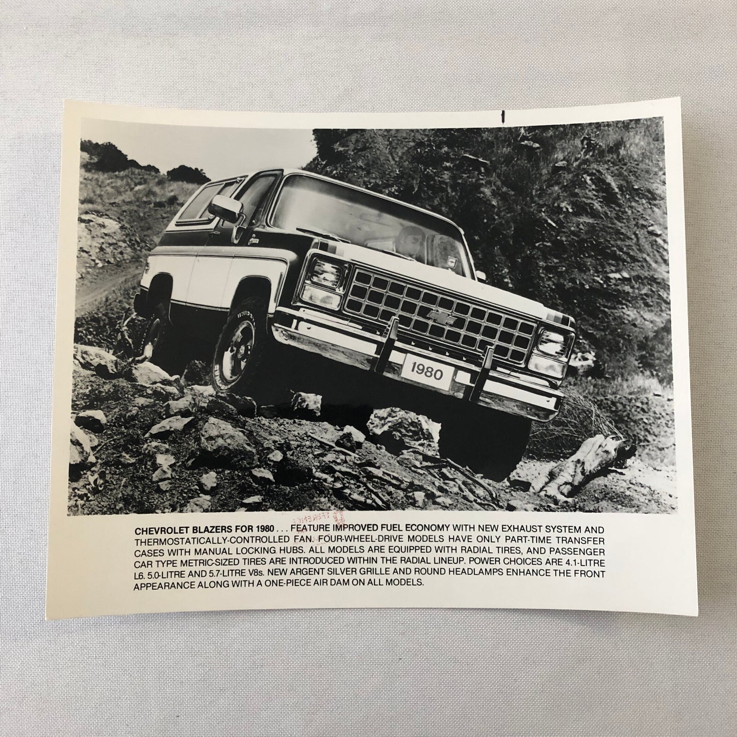 1980 Chevrolet Blazer Truck Press Photo Photograph Print Chevy