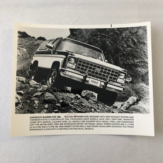 1980 Chevrolet Blazer Truck Press Photo Photograph Print Chevy