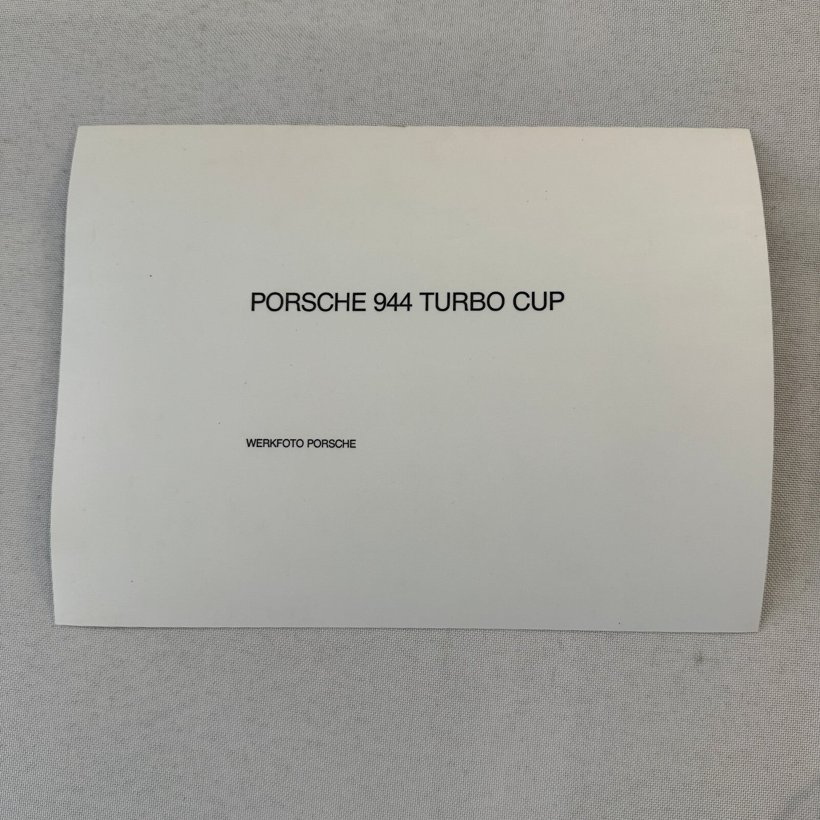 Porsche 944 Turbo Cup Racing Factory Press Photo Photograph Vintage German