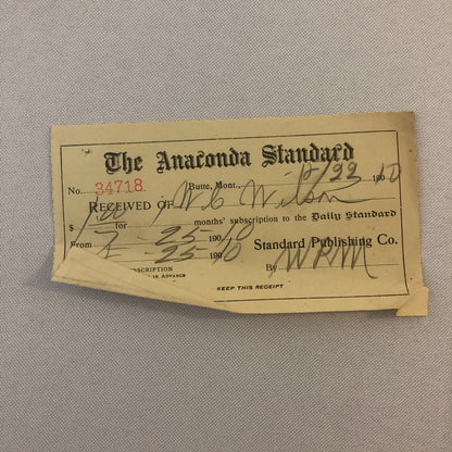 The Anaconda Standard Butte Montana Newspaper Document Ephemera Lot 9x 1910