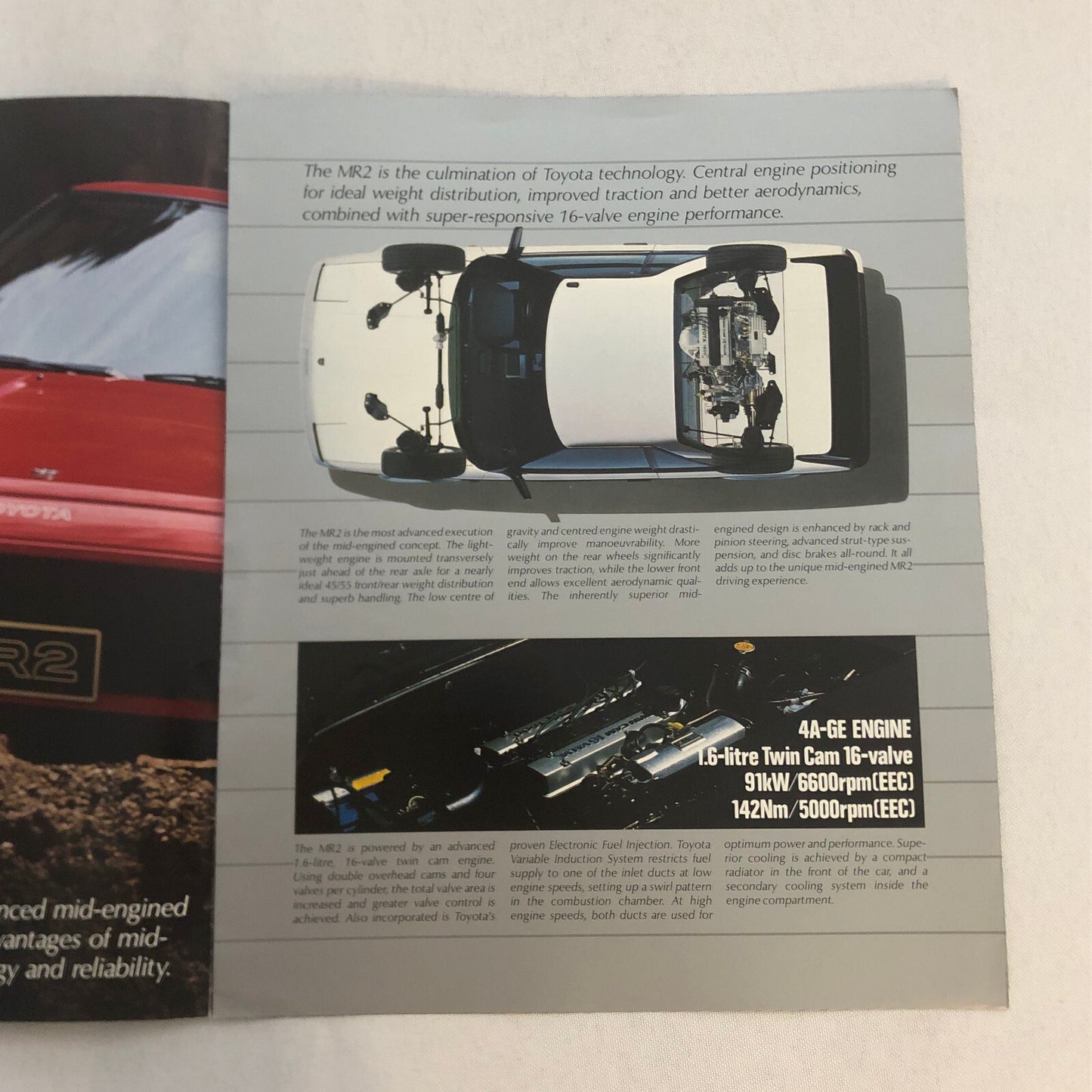 Vintage Toyota MR2 Car Sales Brochure Catalog Advertising