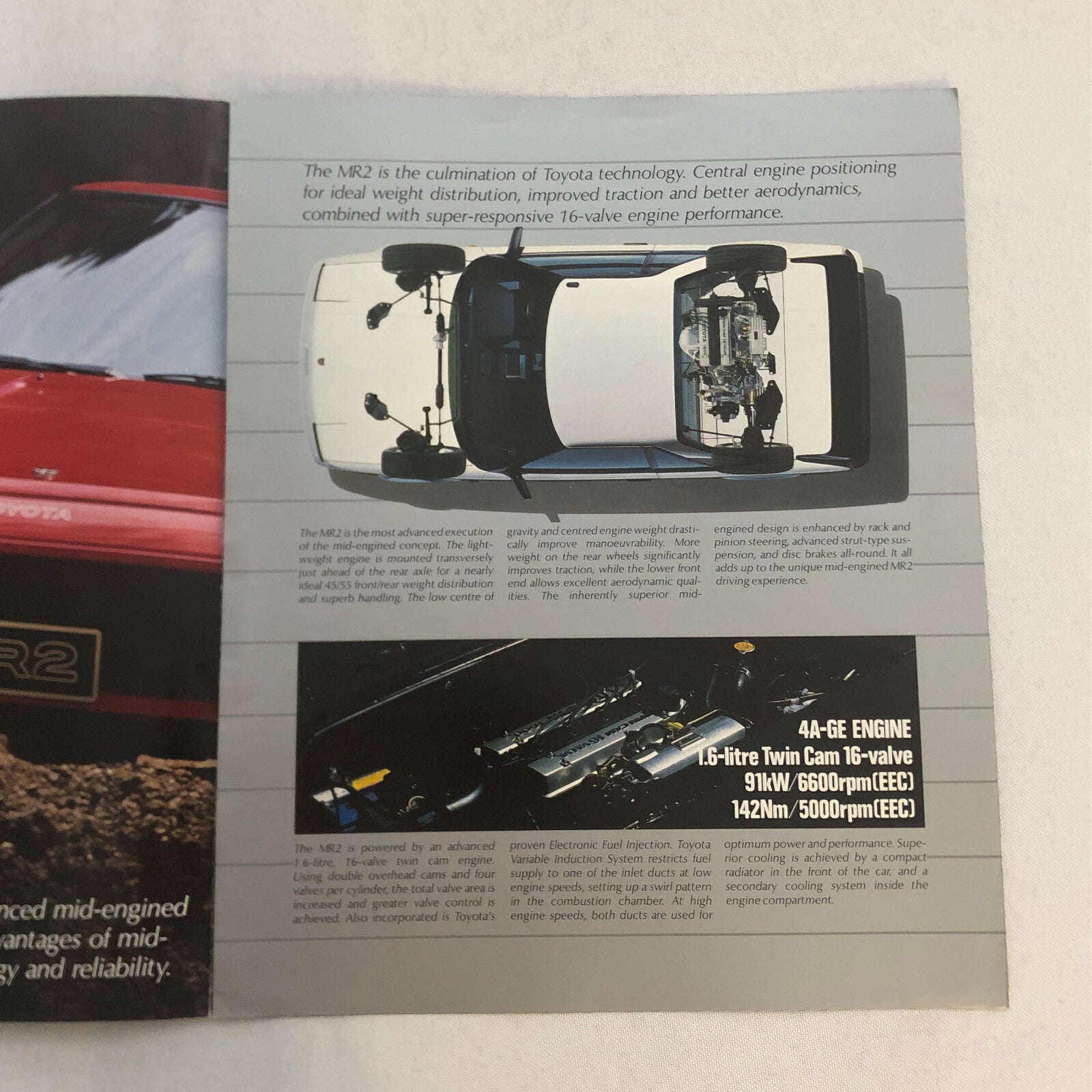 Vintage Toyota MR2 Car Sales Brochure Catalog Advertising