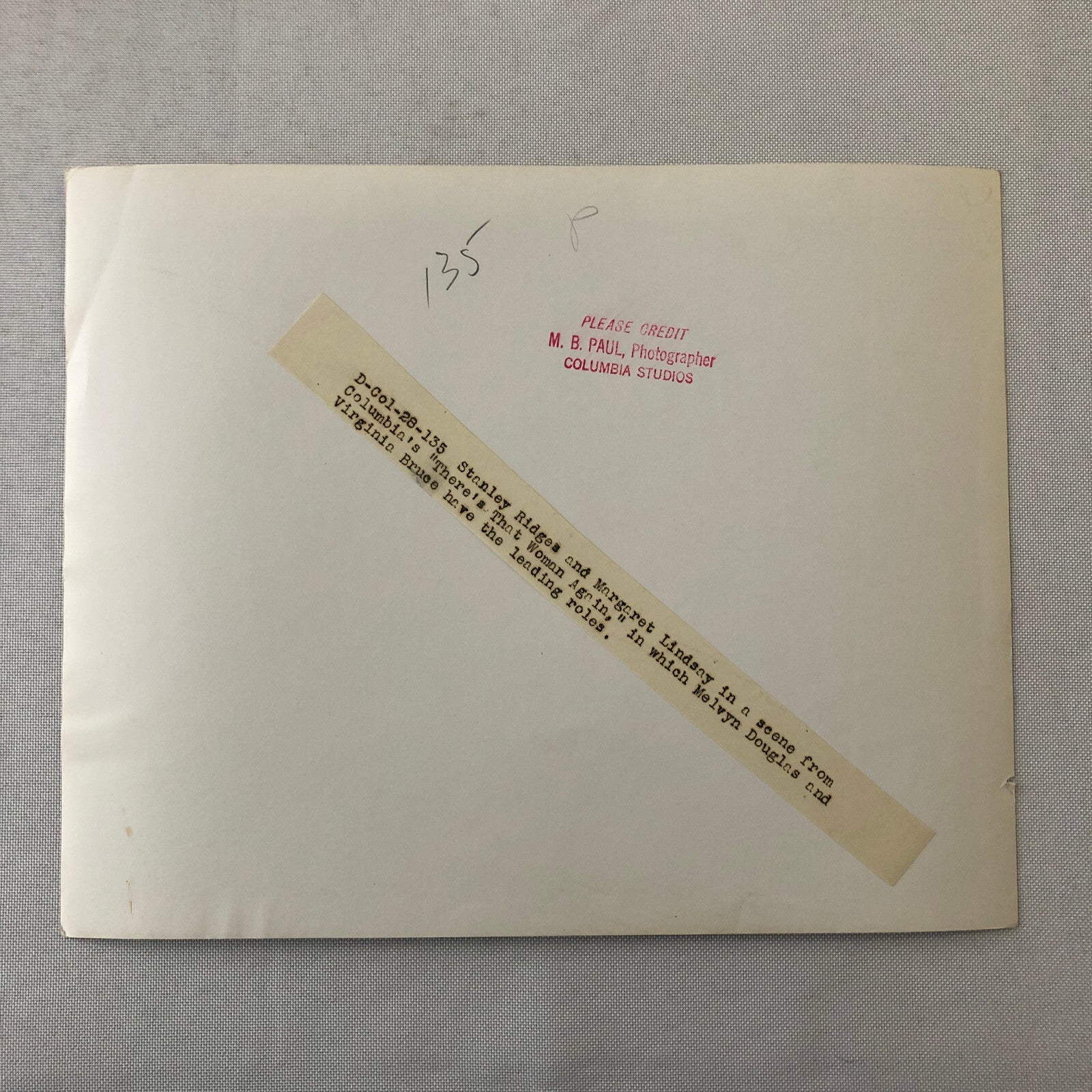 Vintage Movie Still Photo Photograph Margaret Lindsay Stanley Ridges