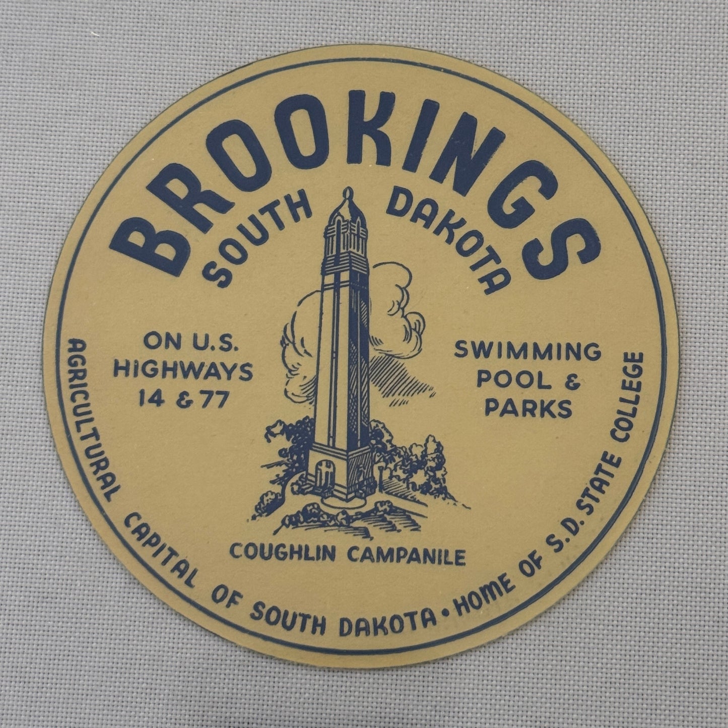 Vintage Hotel Travel Label Brookings South Carolina
