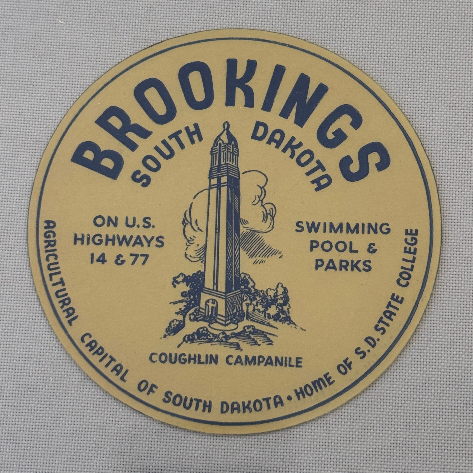 Vintage Hotel Travel Label Brookings South Carolina