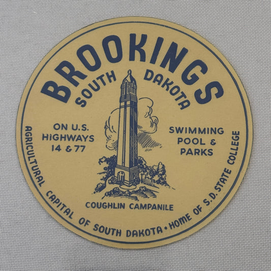 Vintage Hotel Travel Label Brookings South Carolina