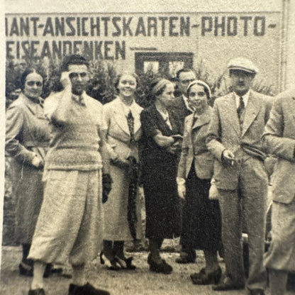 Vintage Photograph Photo Print People with Car Automobile European