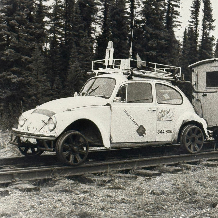 Vintage Volkswagen Beetle Toronto Hydro Train Car Railroad Railway Rail VW