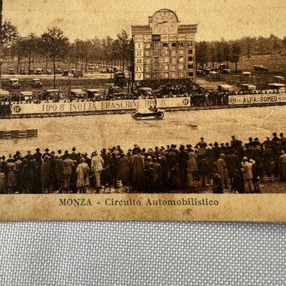 Vintage Monza Race Track Italian Postcard Post Card 1928 Pen Notation