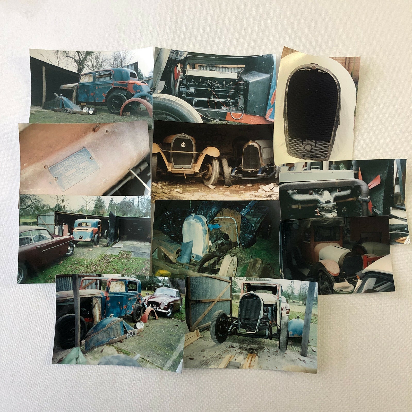 Vintage Hotchkiss Car Barn Find Junk Yard Parts Photo Photograph Print Lot of 11