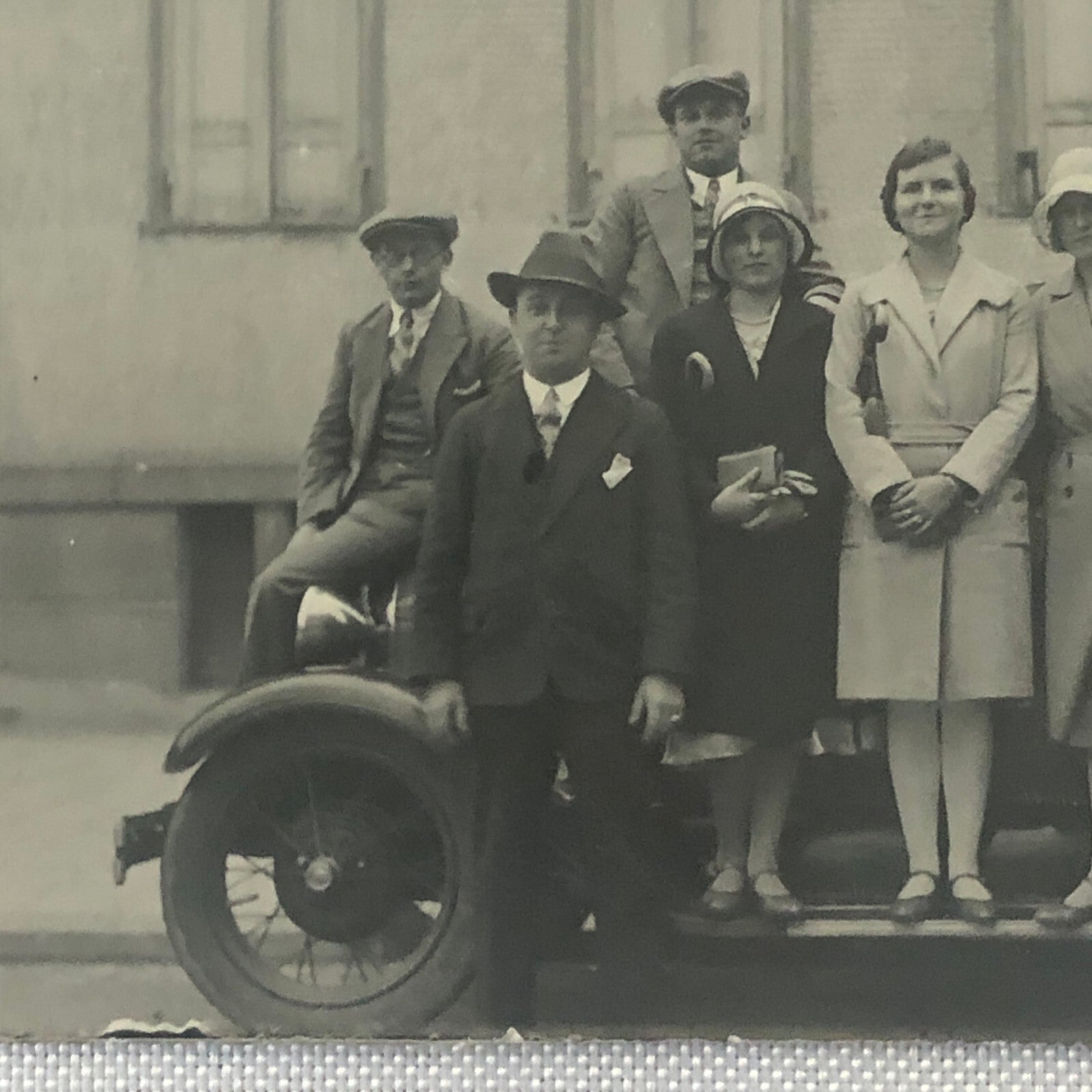 Vintage Photo Photograph People with Early Antique Car Automobile Germany