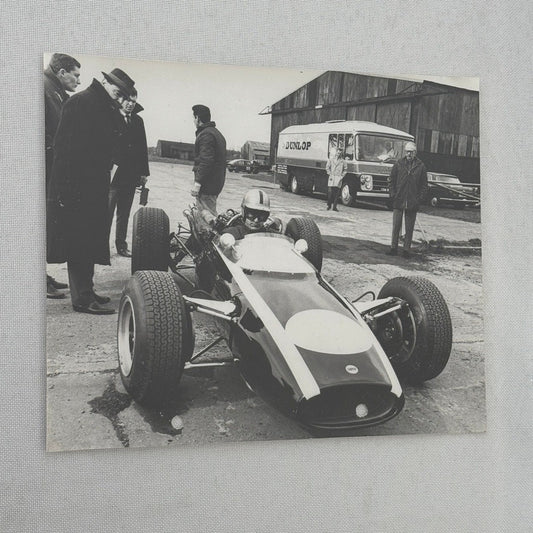 Vintage Racing Photograph John Cooper Maserati Car Ray Salvadori Driver Photo