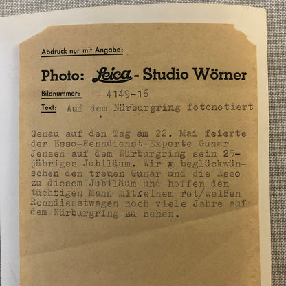 Vintage Racing Photo Photograph Nurburgring Studio Worner
