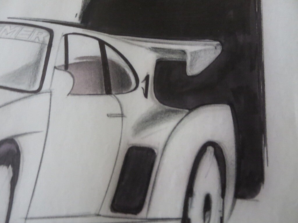 Porsche 935 Kremer Racing Design Sketch Drawing Art NOTTRODT Vintage 1980