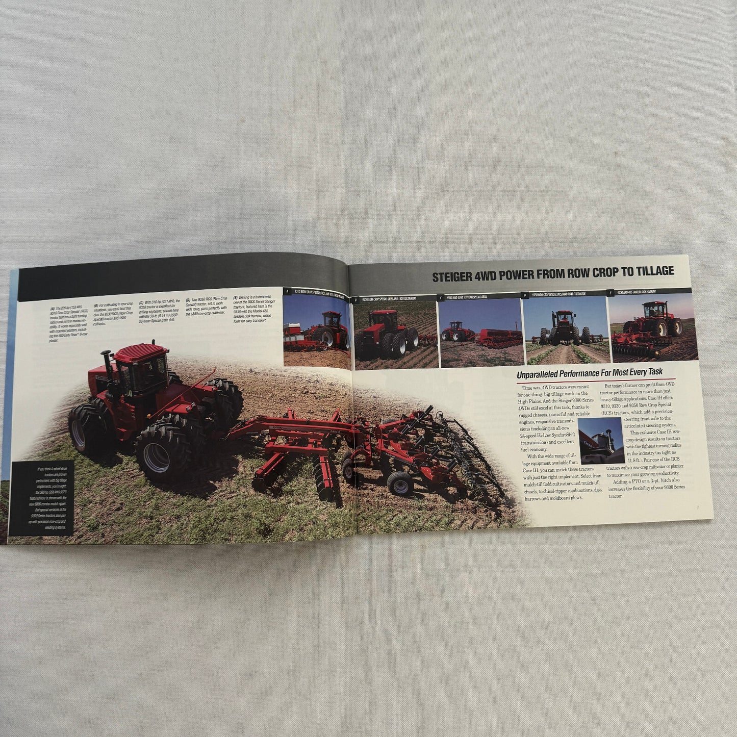 Case Steiger 9300 Series 4WD Tractor Equipment Sales Brochure Catalog