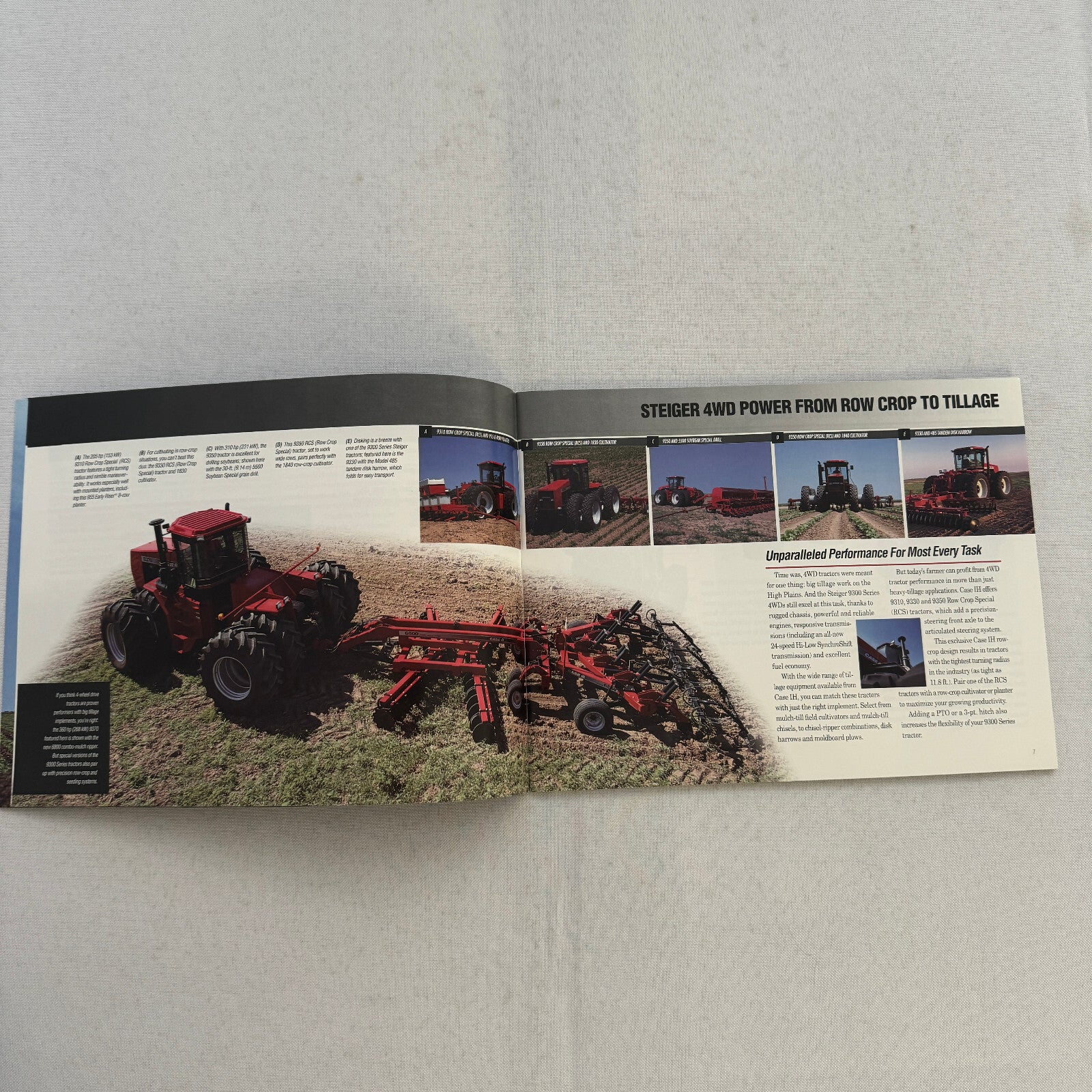 Case Steiger 9300 Series 4WD Tractor Equipment Sales Brochure Catalog