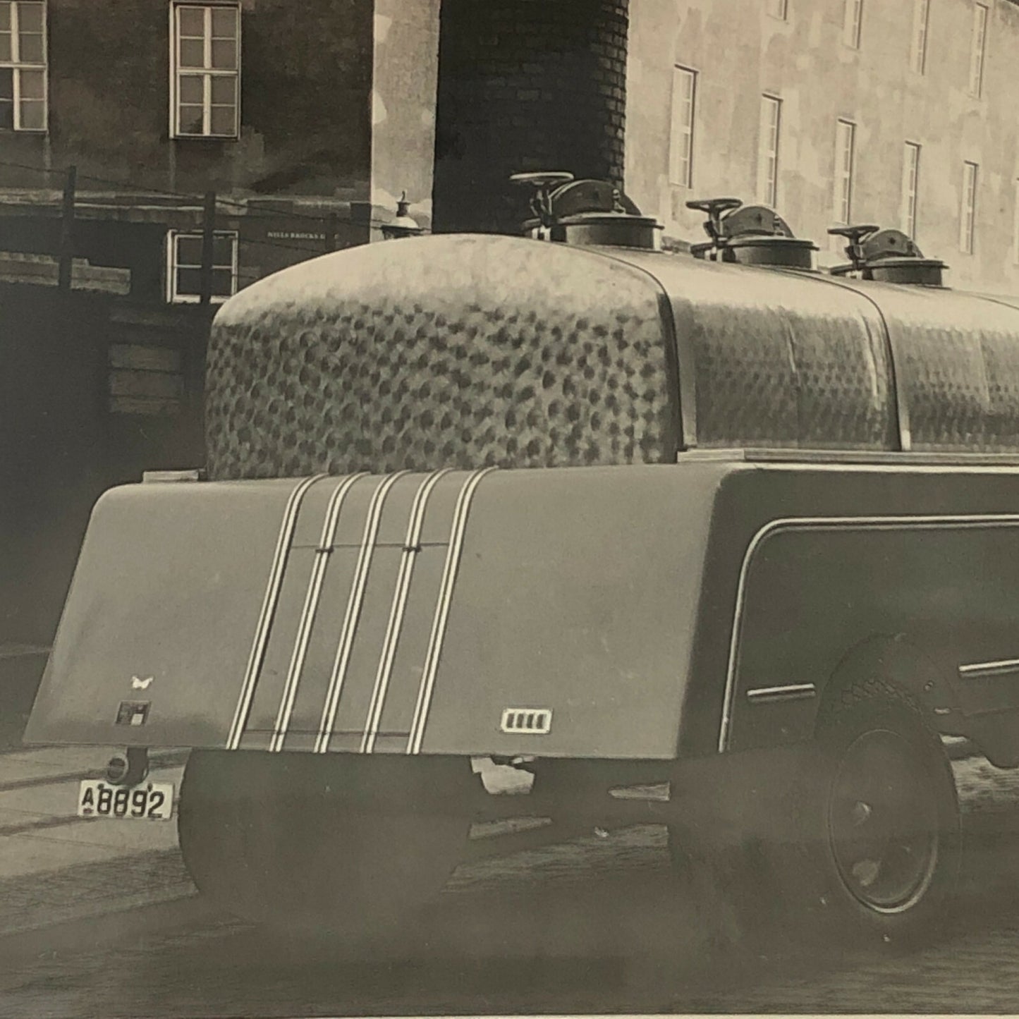Antique Vintage Tanker Truck Photo Photograph - Denmark ? 
