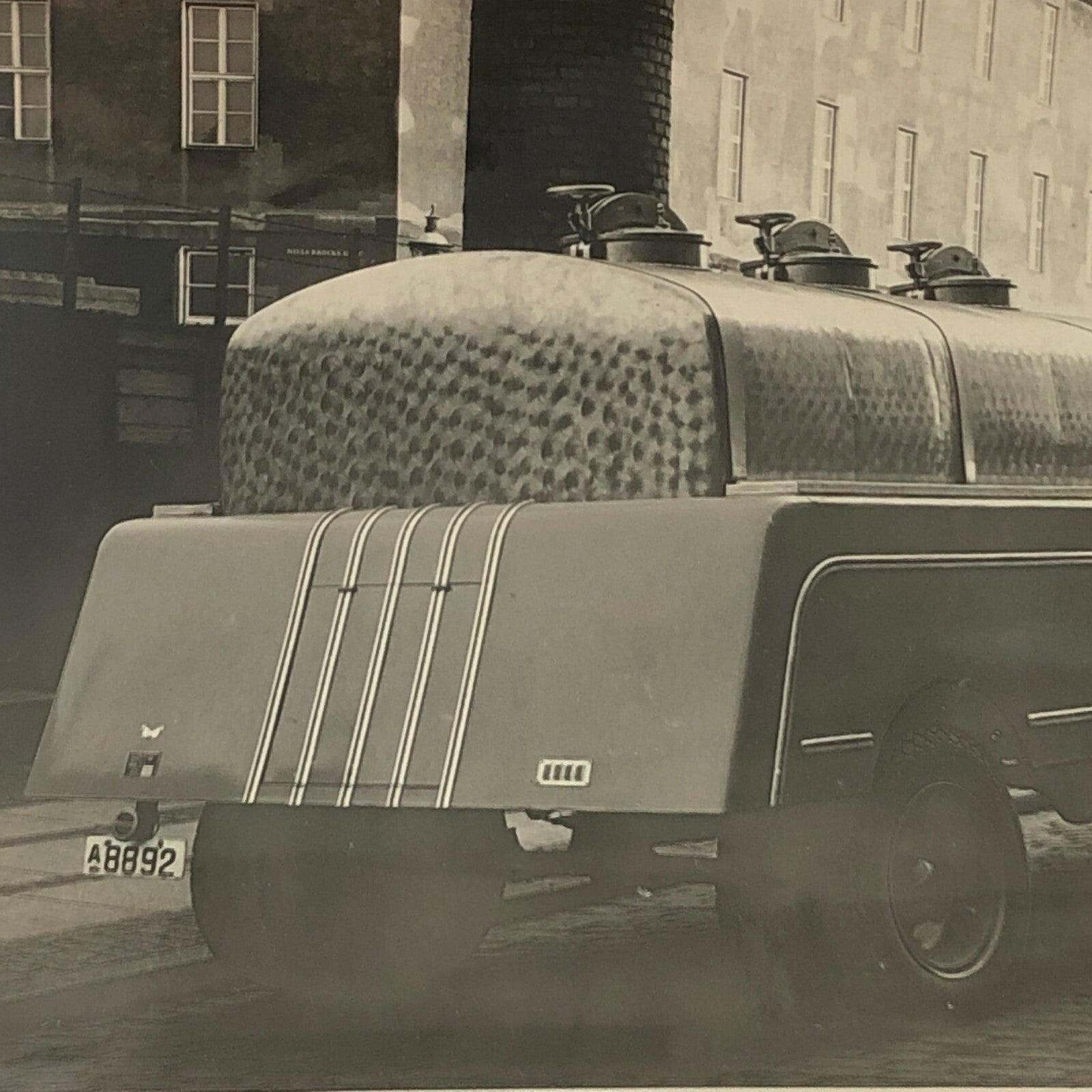 Antique Vintage Tanker Truck Photo Photograph - Denmark ? 
