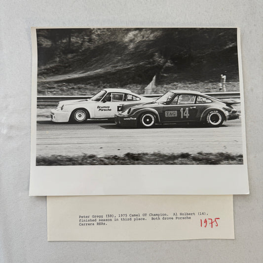 Porsche 911 Racing Photo Photograph 1975 Camel GT Al Holbert Peter Gregg 1975