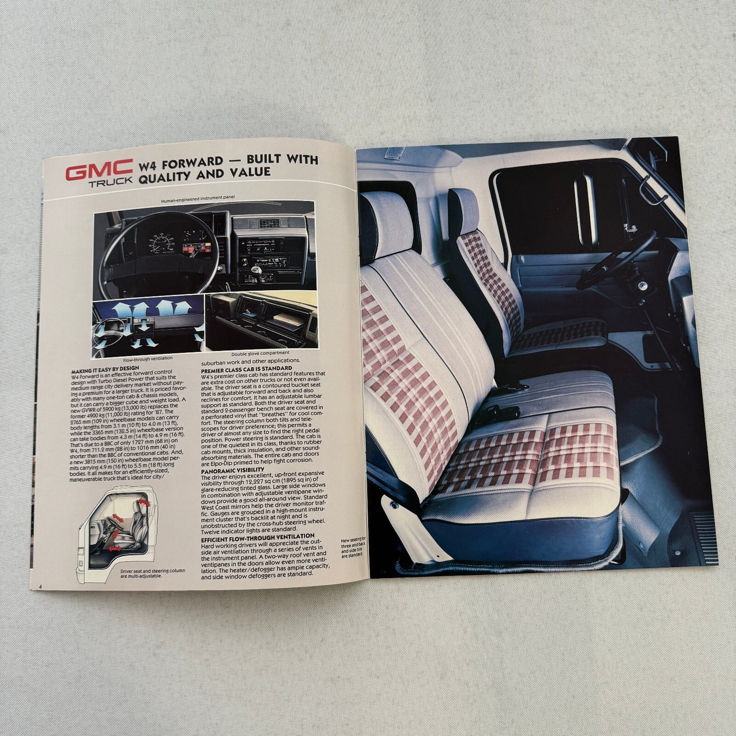 GMC Truck Sales Brochure Catalog W4 W7 W7HV 1987 1988 Vintage