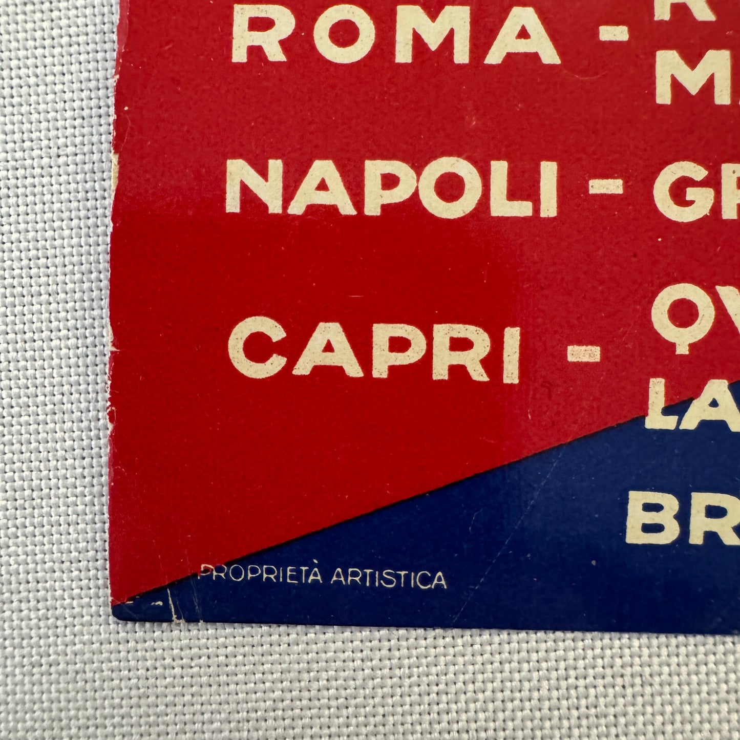 Vintage Hotel Travel Label Italy Italian SATA Hotels Company Rome Naples Capri