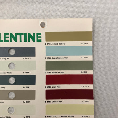 1968 1969 Toyota Car Paint Chip Color Sample Sheet Valentine