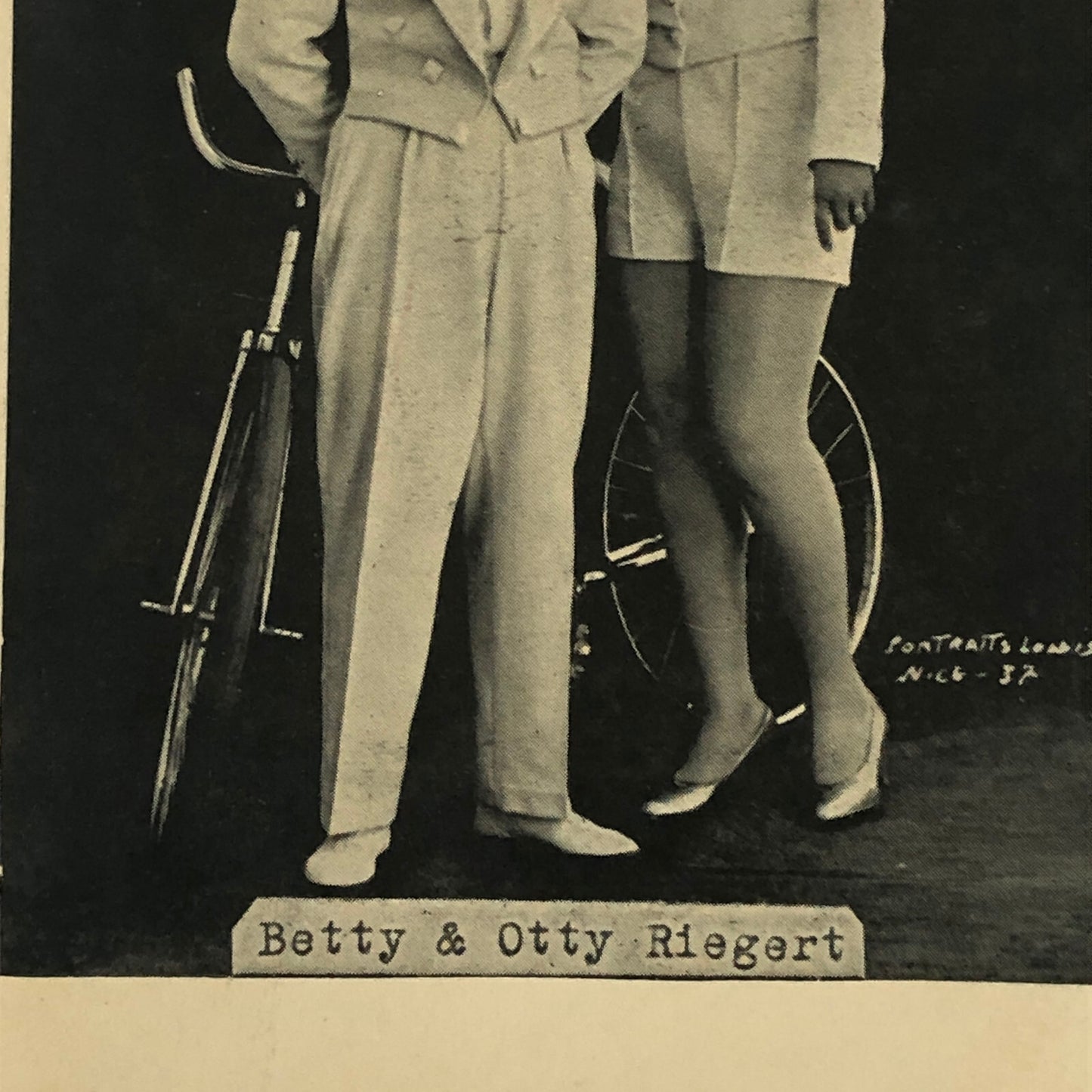 Circus Performers Betty and Otty Riegert Bicycle Acrobat Stunt Photo Photograph