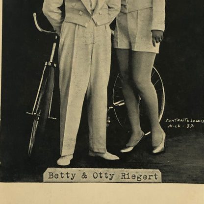 Circus Performers Betty and Otty Riegert Bicycle Acrobat Stunt Photo Photograph