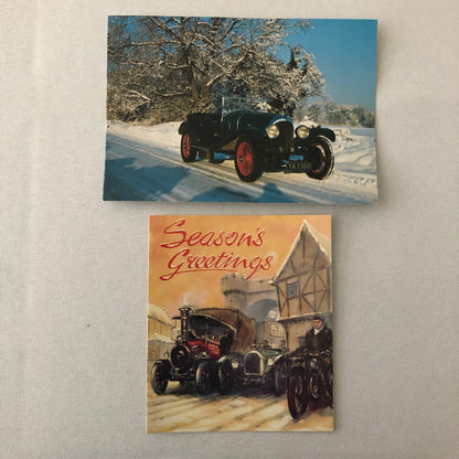 Vintage Car Automobile Art Greeting Card Lot of 8 Bentley + UK Christmas