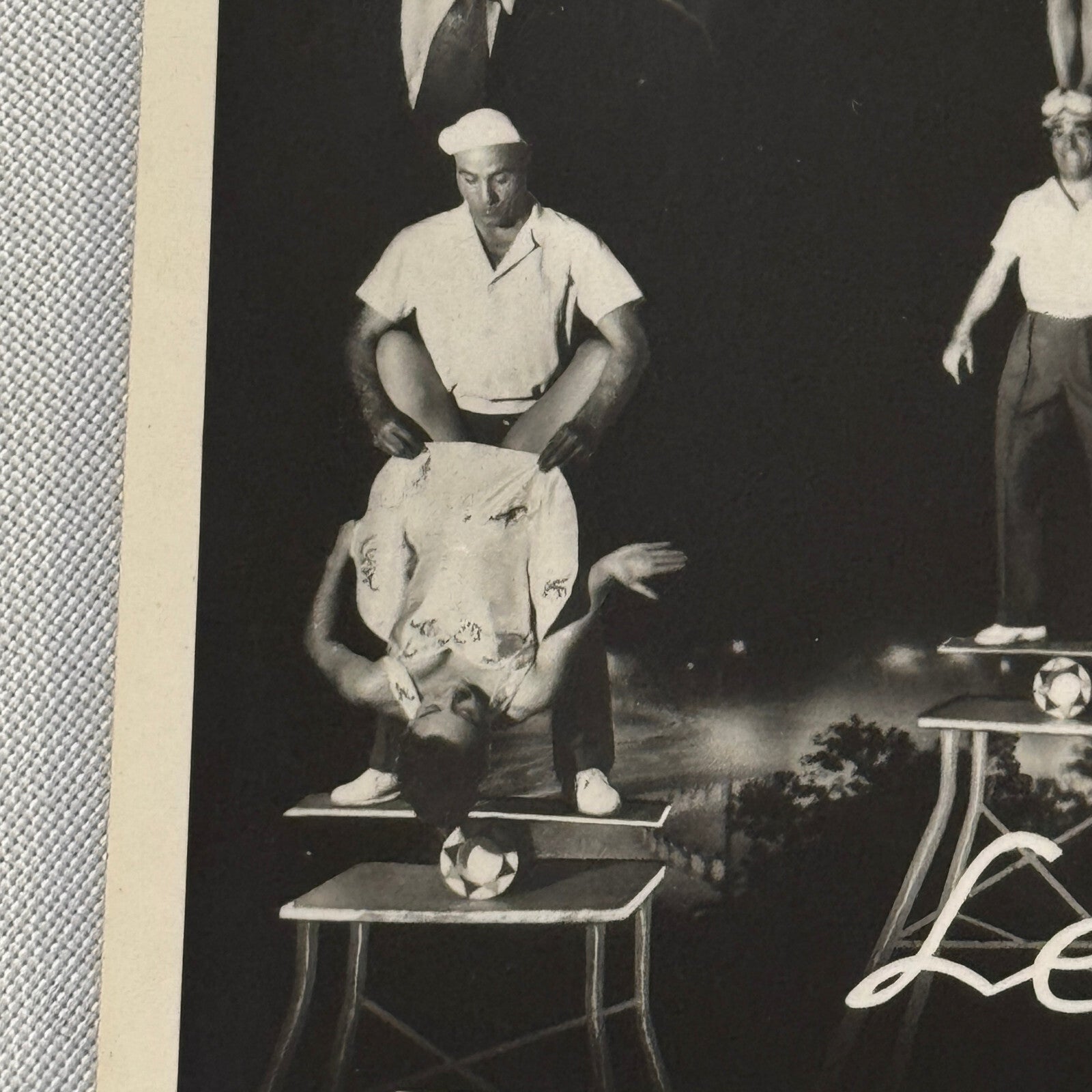 Vintage Circus Acrobat Balancing Act Photo Photograph Print Les Rollers