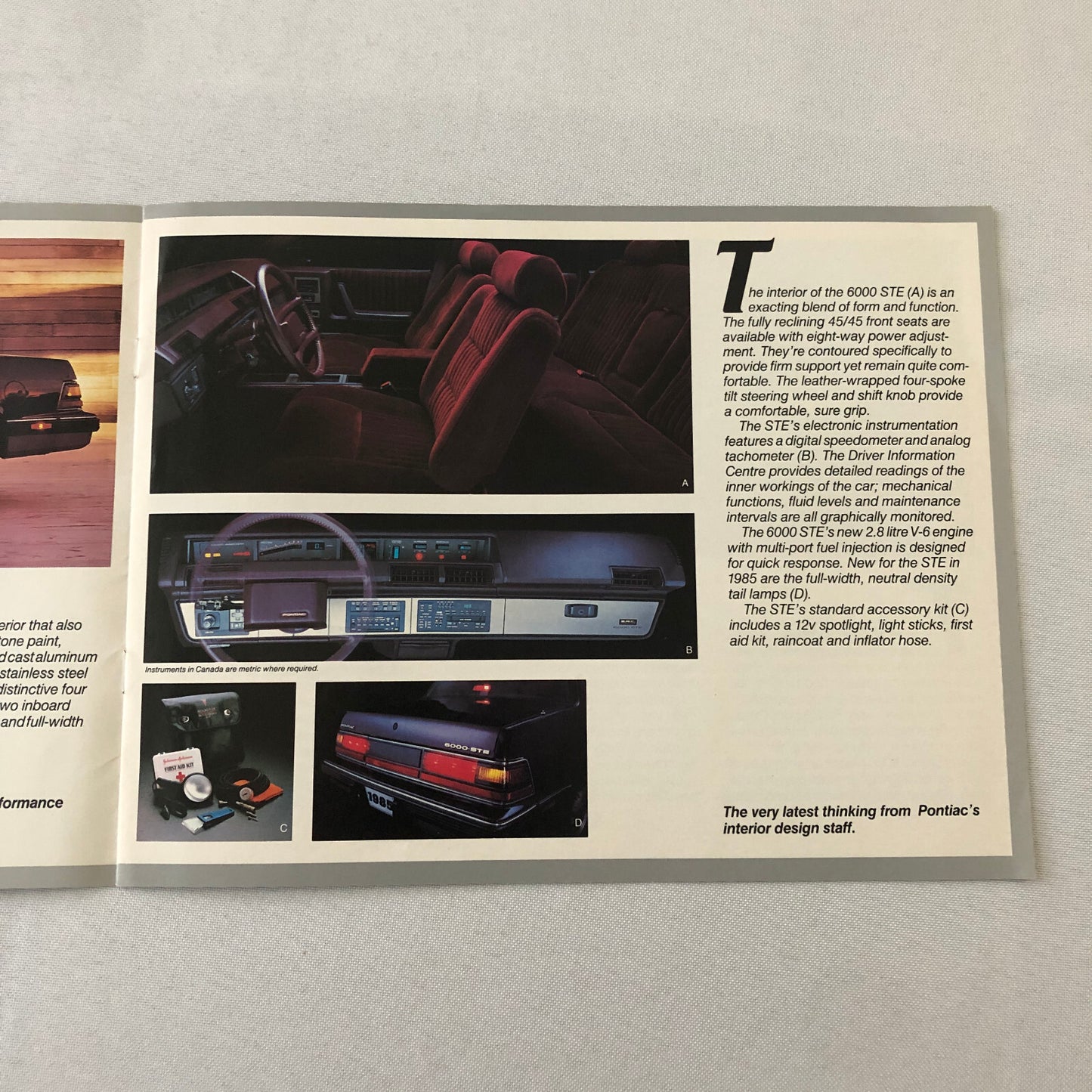 1985 Pontiac 6000 and 6000 STE Sales Brochure Catalog Coupe Sedan Station Wagon