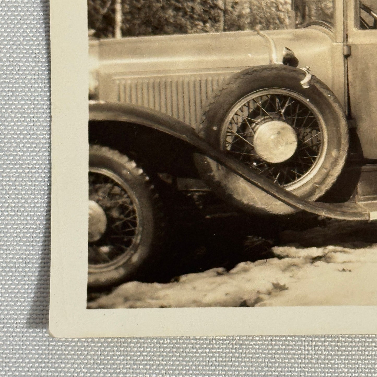 Vintage Automobile Photo Photograph Print Snapshot Man with Car