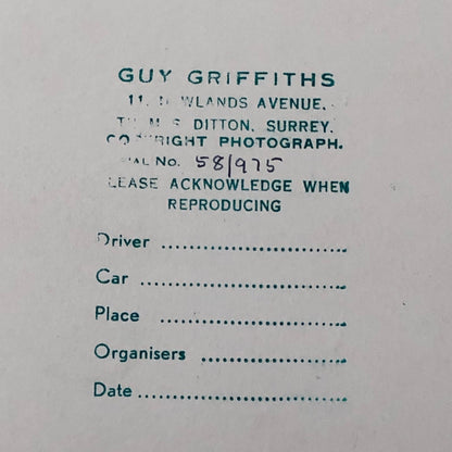 Vintage Racing Car Photo Photograph Print - Guy Griffiths 