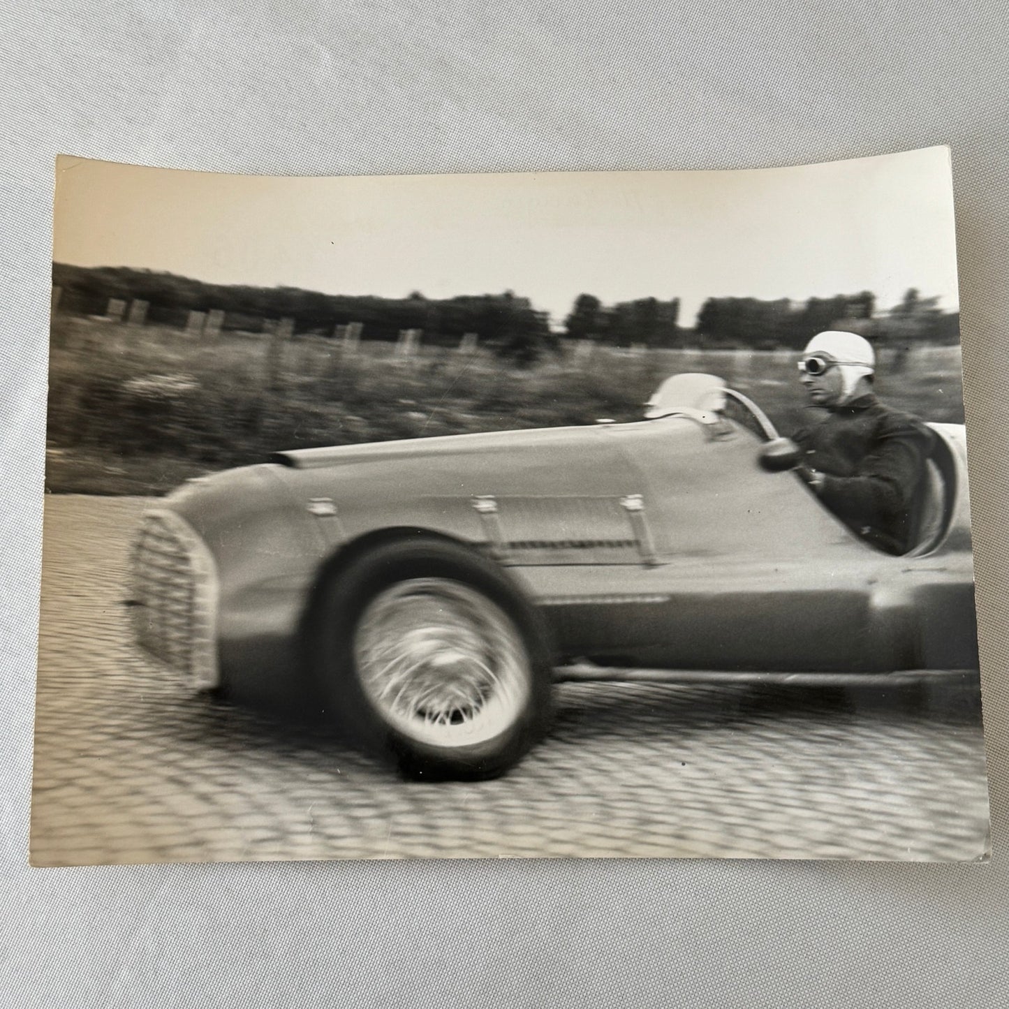 Juan Manuel Fangio Racing Driver in Car Press Photo Photograph Print